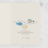 "Birthday Fish" - Single Greeting Cards in Sand by Sarah Knight - Customizable Interior Example