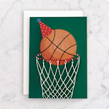 "Swishing You a Happy Birthday" - Single Greeting Cards in Jungle by Becky Nimoy - Front