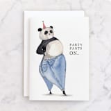 "Party Pants" - Single Greeting Cards in Snow by E. Frances Paper - Front