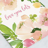 "Peach Floral Watercolor" - Single Greeting Cards in Peach by Yao Cheng Design - Close-Up