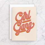 "Girl Gang" - Single Greeting Cards in Coral by Robert and Stella - Front