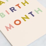 "Birth Month" - Single Greeting Cards in Poppy by Pixel and Hank - Close-Up