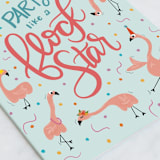 "Flock Star" - Single Greeting Cards in Aqua by Cindy Reynolds - Close-Up