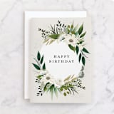 "Botanical Ring" - Single Greeting Cards in Ivory by Susan Moyal - Front