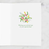 "Floral Birthday Card" - Single Greeting Cards in Sage by Yaling Hou Suzuki - Interior
