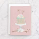 "Macaron Cake" - Single Greeting Cards in Blush by Ana Sharpe - Front