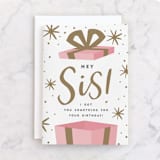"Gift" - Single Greeting Cards in Blush by Oma N. Ramkhelawan - Front