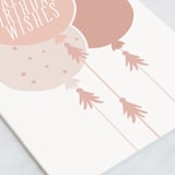 "Glitter Balloons" - Single Greeting Cards in Baby Pink by Angela Thompson - Close-Up