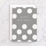 "Polka" - Single Greeting Cards in Slate by AK Graphics - Front