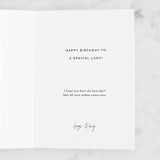 "Out of this World" - Single Greeting Cards in Amethyst by Angela Garrick - Customizable Interior Example