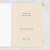 "Same Things" - Single Greeting Cards in Cream by Annie Clark - Customizable Interior Example