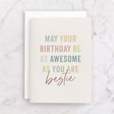 "Bestie" - Single Greeting Cards in Sage by Sara Hicks Malone - Front