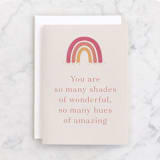 "Shades of Wonderful" - Single Greeting Cards in Rainbow by Kacey Kendrick Wagner - Front