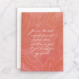 "Flowy" - Single Greeting Cards in Papaya by Shari Margolin - Front
