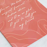 "Flowy" - Single Greeting Cards in Papaya by Shari Margolin - Close-Up