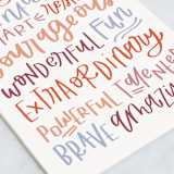 "You" - Single Greeting Cards in Berry by Olivia Goree - Close-Up