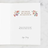 "Floral Balloons" - Single Greeting Cards in Baby Blue by Paper Sun Studio - Customizable Interior Example