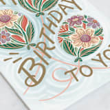 "Floral Balloons" - Single Greeting Cards in Baby Blue by Paper Sun Studio - Close-Up