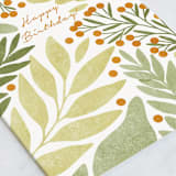 "Green leaves and orange berries" - Single Greeting Cards in Greenery by Helga Wigandt - Close-Up