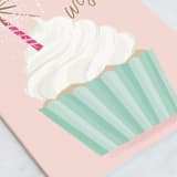 "Cupcake Wishes" - Single Greeting Cards in Rose by Everett Paper Goods - Close-Up