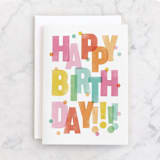 "Colorful Confetti" - Single Greeting Cards in Tangerine by Michelle Taylor - Front