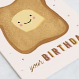"A Birthday Toast" - Single Greeting Cards in Rose by Laura Bercovich - Close-Up
