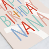 "Nana's Birthday" - Single Greeting Cards in Beige by Pixel and Hank - Close-Up