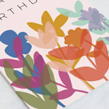 "Rainbow Garden" - Single Greeting Cards in Rose by Morgan Kendall - Close-Up