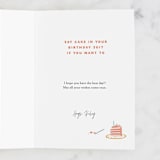 "Birthday Suit" - Single Greeting Cards in Cream by Jennifer A. Smith - Customizable Interior Example