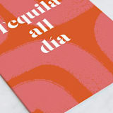 "Tequila all día" - Single Greeting Cards in Carrot by Shari Margolin - Close-Up