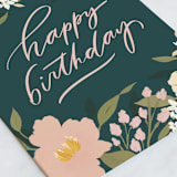 "Birthday Bouquets" - Single Greeting Cards in Leaf by Julie Murray - Close-Up