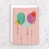 "Gold Tassles" - Single Greeting Cards in Rose by Bethan - Front