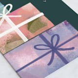"Stacked Gifts" - Single Greeting Cards in Forest by Bethan - Close-Up