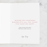 "Beautiful Blooms" - Single Greeting Cards in Rose by Genna Blackburn - Customizable Interior Example