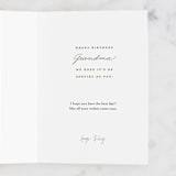 "Peony" - Single Greeting Cards in Mint by Olivia Kanaley Inman - Customizable Interior Example