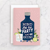 "Birthday Gin" - Single Greeting Cards in Rose by Nam Bourassa - Front