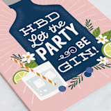 "Birthday Gin" - Single Greeting Cards in Rose by Nam Bourassa - Close-Up