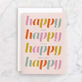 "The Happiest Birthday" - Single Greeting Cards in Rose by Dominique Vari - Front