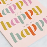 "The Happiest Birthday" - Single Greeting Cards in Rose by Dominique Vari - Close-Up