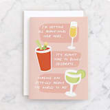 "happy hour" - Single Greeting Cards in Rose by Julee London - Front