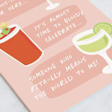 "happy hour" - Single Greeting Cards in Rose by Julee London - Close-Up