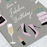 "Fabulous birthday" - Single Greeting Cards in Lavender by Cass Loh - Close-Up