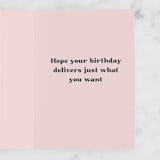 "Happy Returns" - Single Greeting Cards in Baby Pink by Catherine Culvenor - Interior