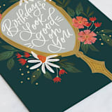 "Birthdays Look good on You" - Single Greeting Cards in Forest by Jackie Crawford - Close-Up