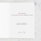 "Fabulous Grandma Birthday" - Single Greeting Cards in Sunflower by Meredith Ann - Customizable Interior Example