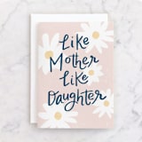 "Like Mother" - Single Greeting Cards in Blush by Pixel and Hank - Front