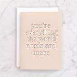 "Everything" - Single Greeting Cards in Bubblegum by Baumbirdy - Front