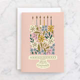 "Floral Cake Stand" - Single Greeting Cards in Blush by Alethea and Ruth - Front
