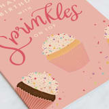 "Sprinkles" - Single Greeting Cards in Peony by Lauren Jinhee - Close-Up
