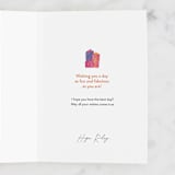 "Treat Yo Self" - Single Greeting Cards in Blush by Ana Peake - Customizable Interior Example